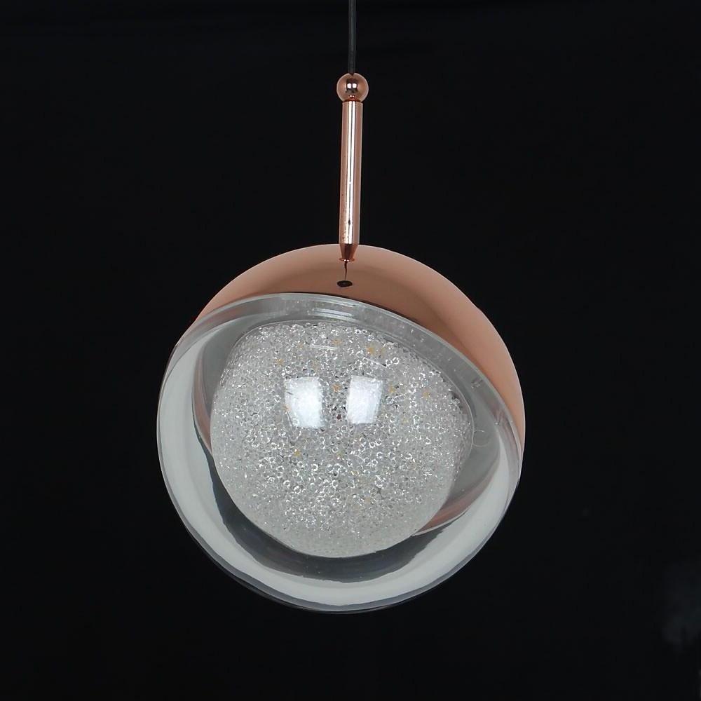 6-Light Mini Globe Cluster Chandelier — Metal and Acrylic, 5W LED, 79" Adjustable Cord