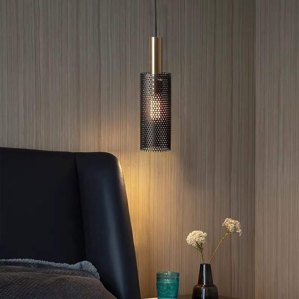 Cylinder Mini Pendant Light — Black or White Metal, LED, 1-Light, E26/E27, 5W, Adjustable Cord
