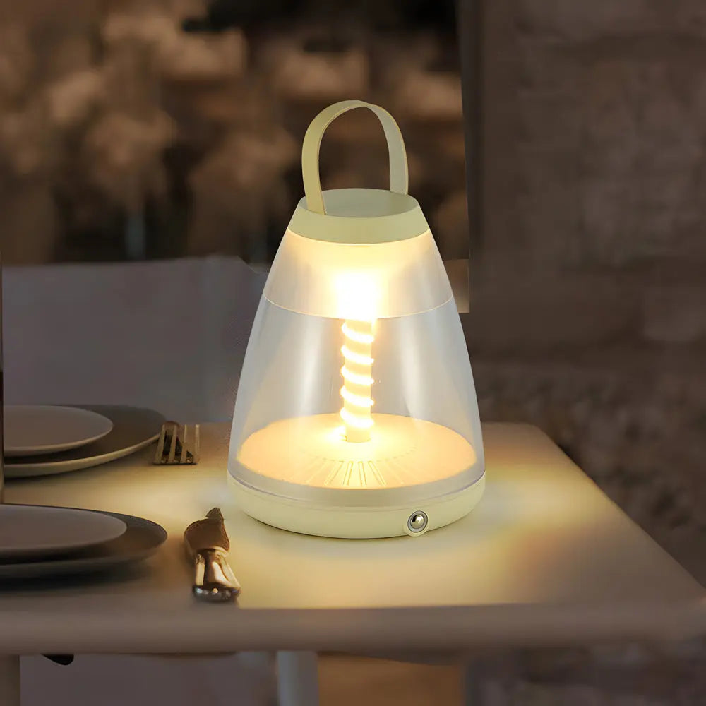 Spiral LED Portable Outdoor Table Lamp - Battery Powered and Easy to Carry Luxe