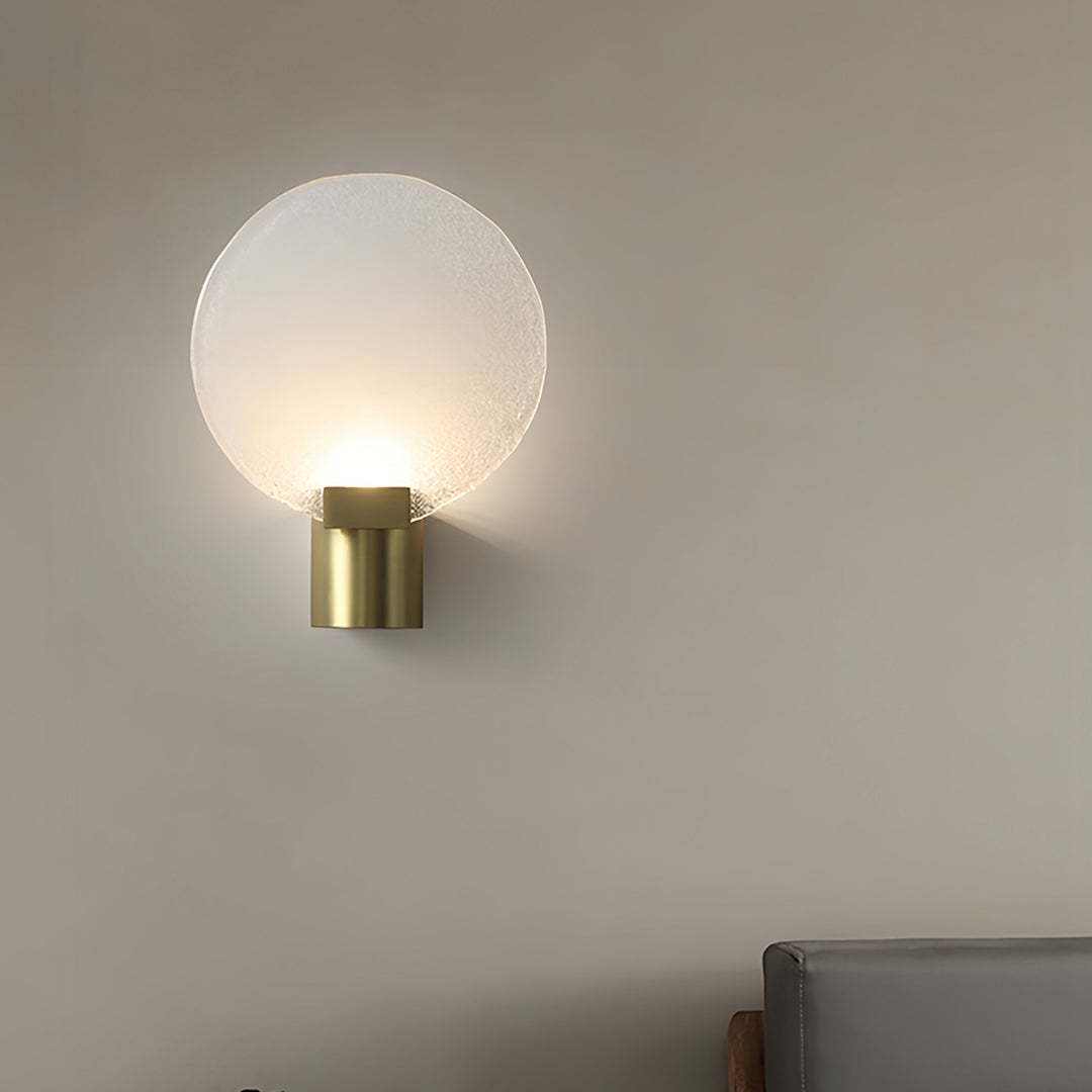 Round Glass Wall Sconce — Bronze Metal, G9, 3000K Warm Light, 9.8"
