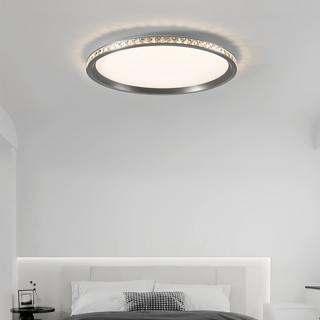 Ultra-Thin Round Flush-Mount LED Ceiling Light — Aluminum, Acrylic, 40–60cm, 76–116W, 3-Step Dimming, Eye Protection