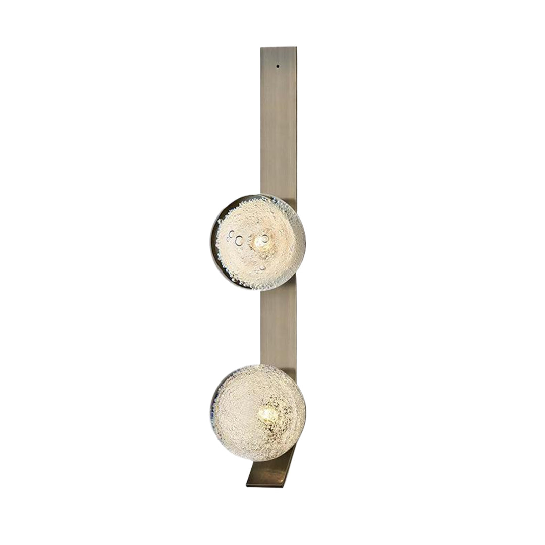 Glass Bubble Wall Sconce — Iron Frame, LED 3000K, Single 7W or Dual 14W, Gold / White / Black / Bronze