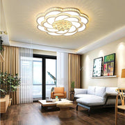 Flower Swirl Flush-Mount Ceiling Light — Metal & Acrylic, 27", LED, Dimmable with Remote, 3000K / 6000K