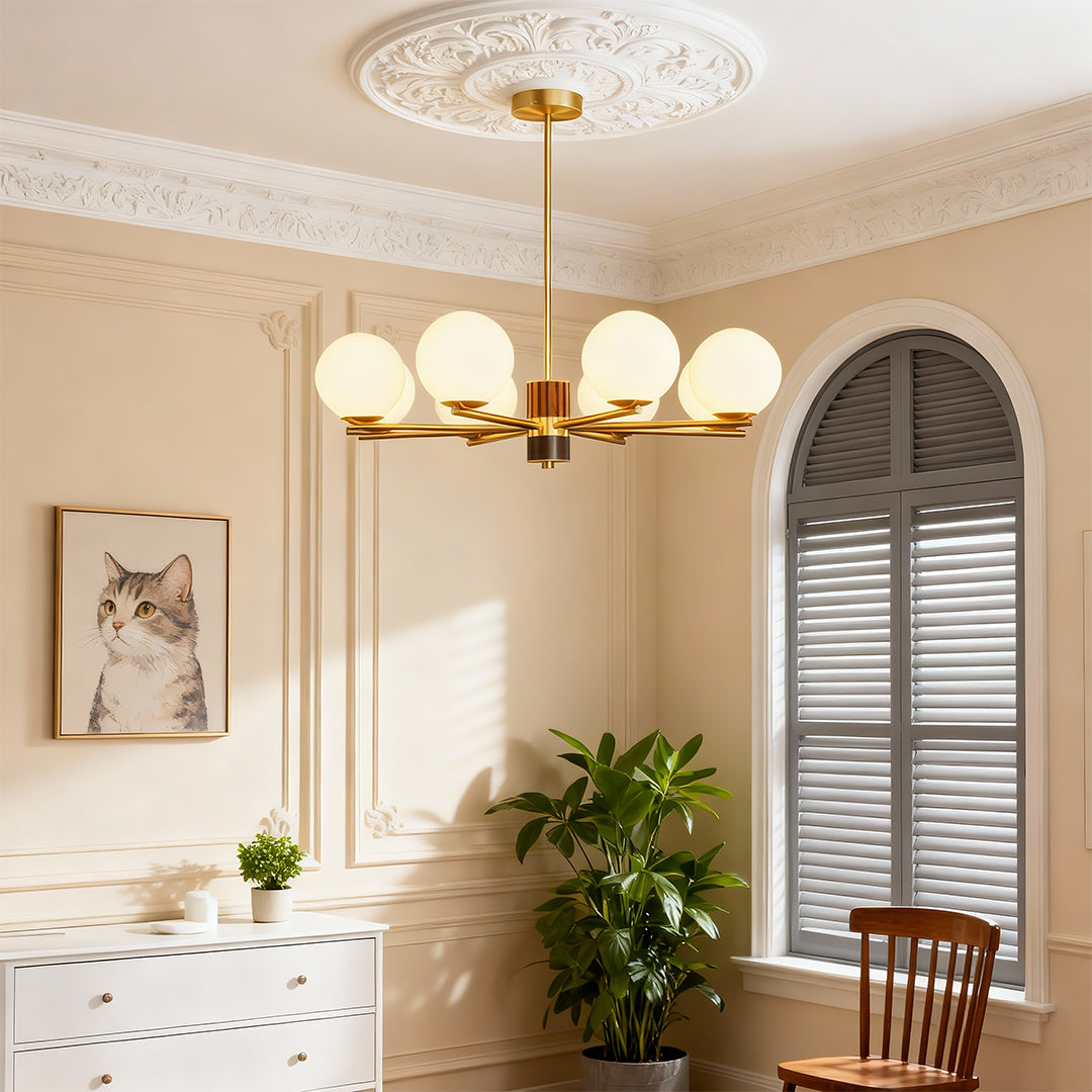 Asymmetrical Art Minimalist Chandelier — Full Copper, Transparent Glass Shades, G9, 3-, 6-, or 8-Light
