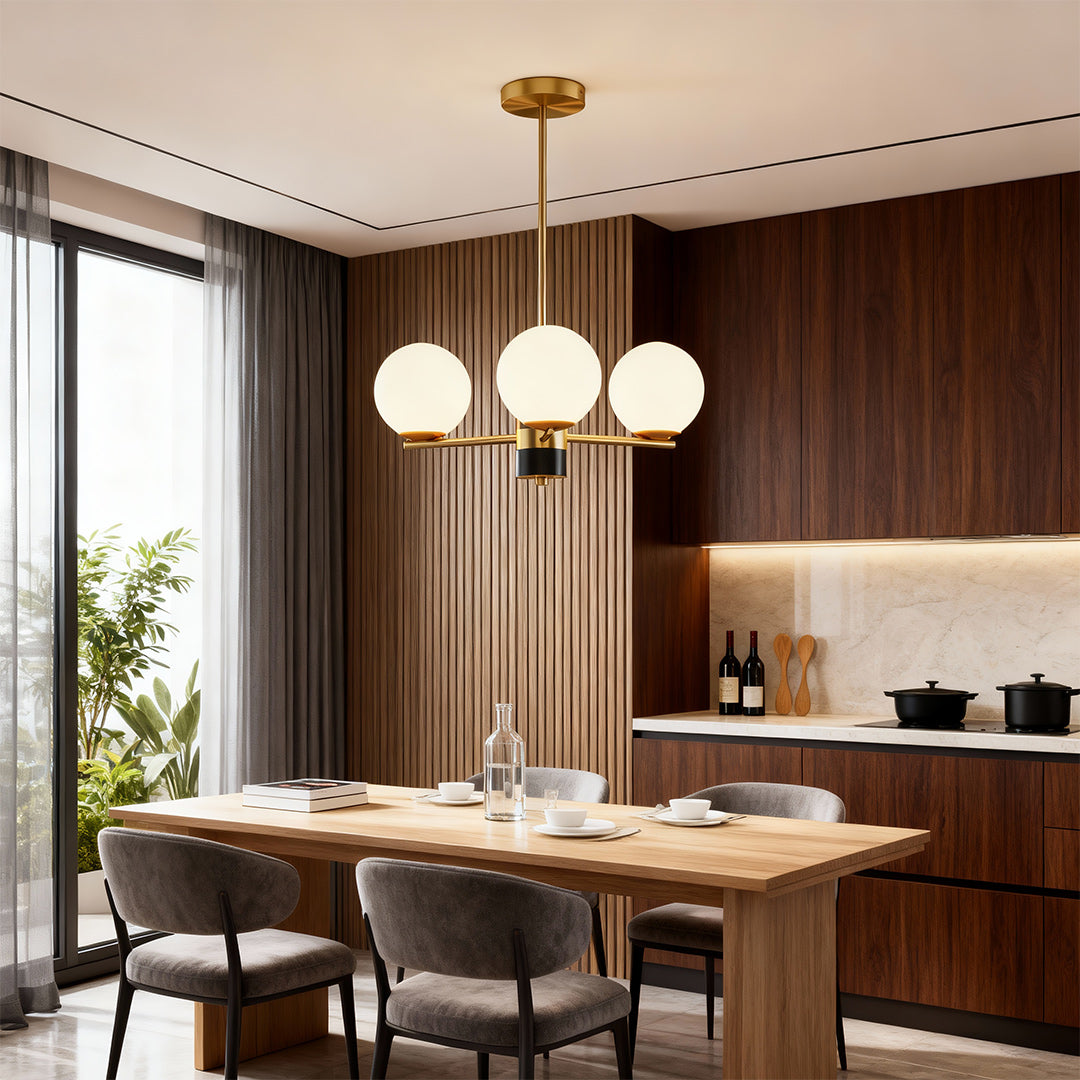 Asymmetrical Art Minimalist Chandelier — Full Copper, Transparent Glass Shades, G9, 3-, 6-, or 8-Light