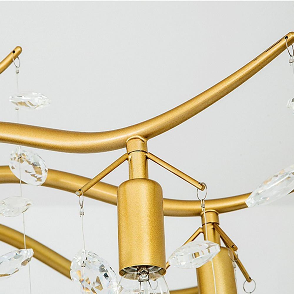 7-Light Antique Crystal Chandelier — Metal, LED, 26" Diameter, Black or Gold, Adjustable Height