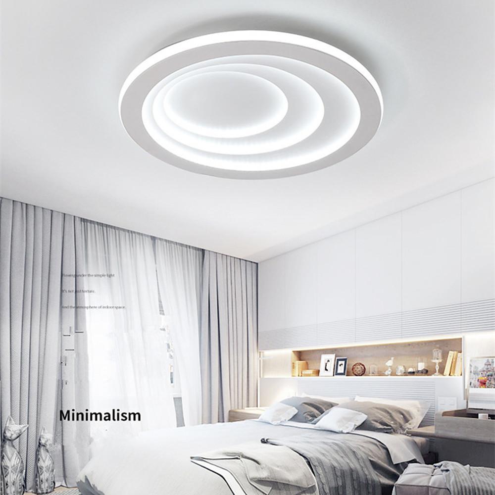 4-Ring Geometric Flush-Mount LED Ceiling Light — Metal and Acrylic, 15.7" / 19.7" / 23.6", 3000K or 6000K