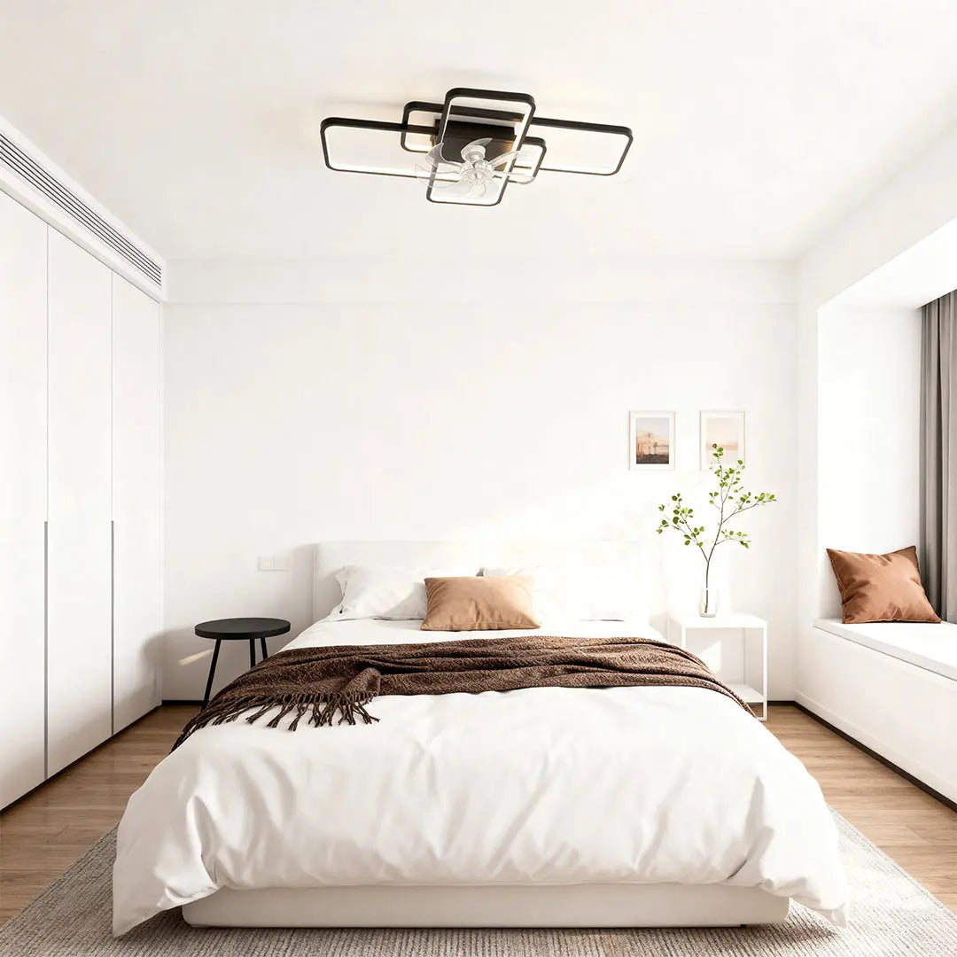 Large Ceiling Fan with Lights - Clear Acrylic Shade and ABS Blades Luxe