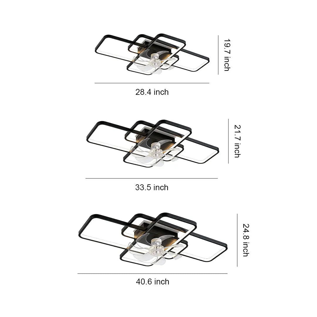 Large Ceiling Fan with Lights - Clear Acrylic Shade and ABS Blades Luxe