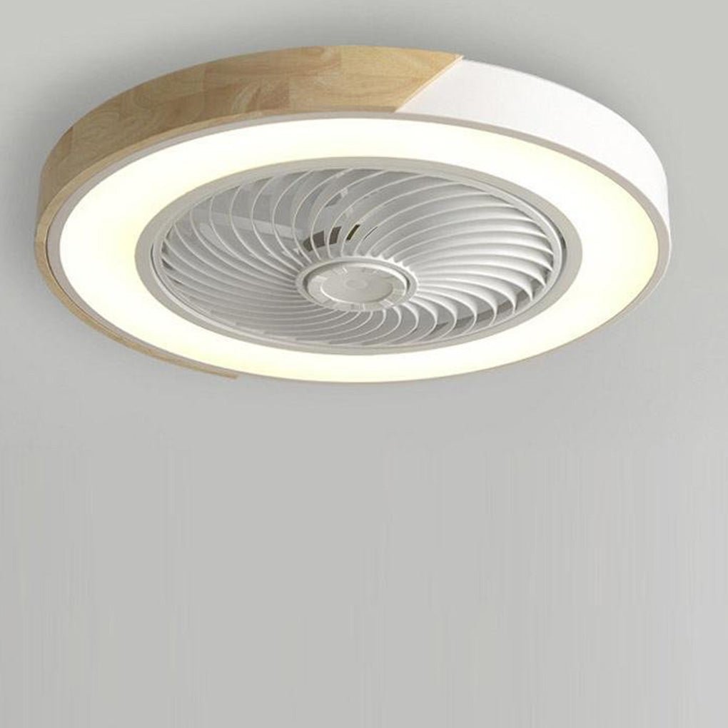 Integrated LED Bladeless Ceiling Fan Light with Remote Control - Round Square Design Luxe