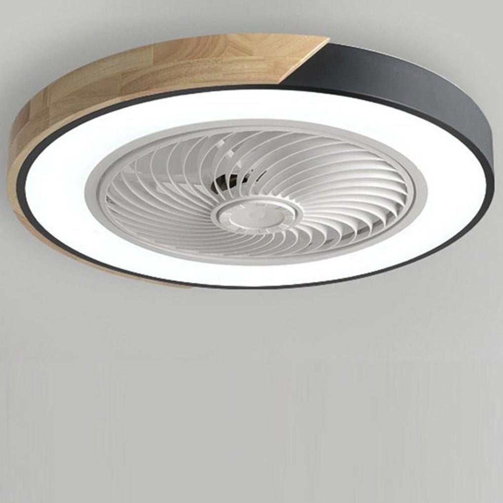 Integrated LED Bladeless Ceiling Fan Light with Remote Control - Round Square Design Luxe