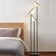 Contemporary Artistic Accent Lamp: Bird Floor Lamp with Three Heads Luxe