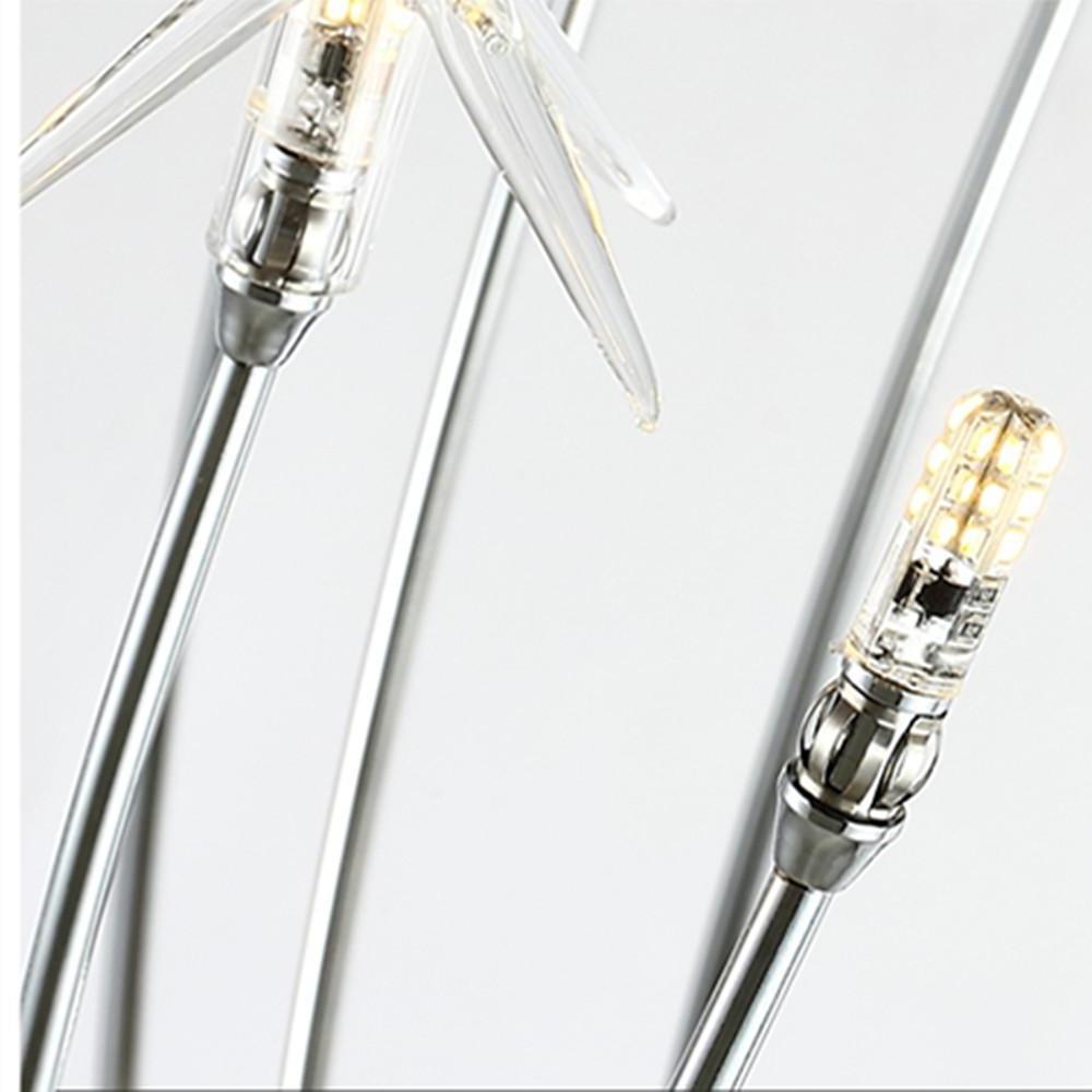 Galaxy-Inspired Firework Chandelier — Chrome Metal, 10-Light LED, 7" Height, 42" Diameter, G4 3W, Warm & Cool White