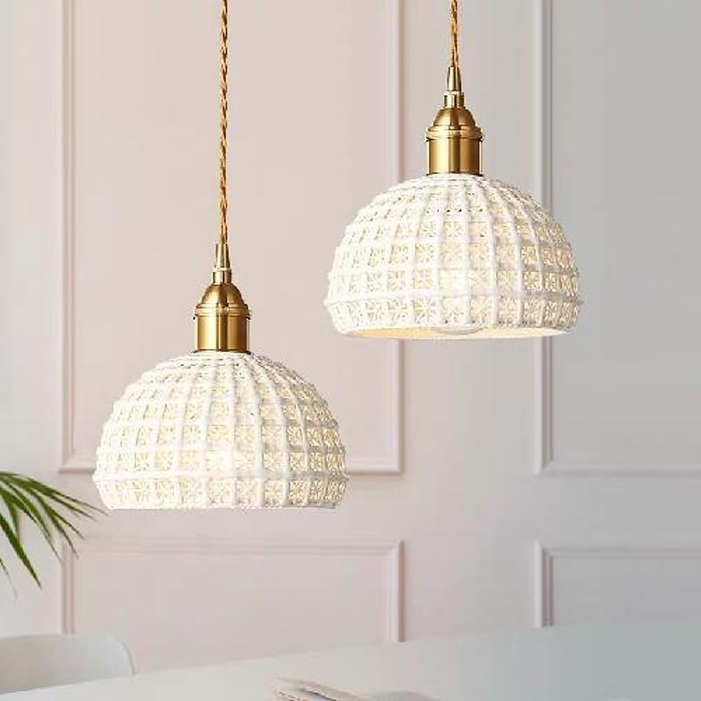 modern semi globe ceramic copper pendant light artistic pendant lighting
