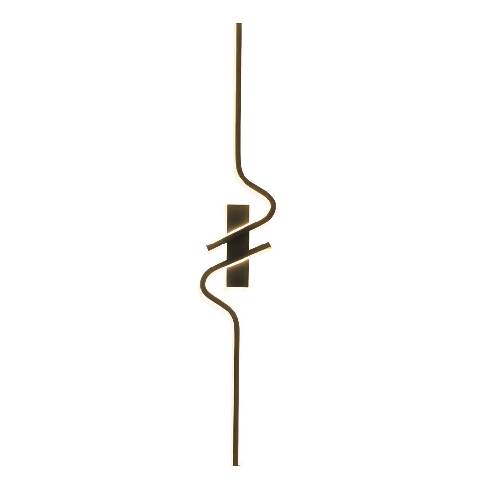 black aluminum led wall lamp with minimalist long wave design