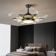 Minimalist Black Modern Ceiling Fan with Light - Iron Body Design Luxe