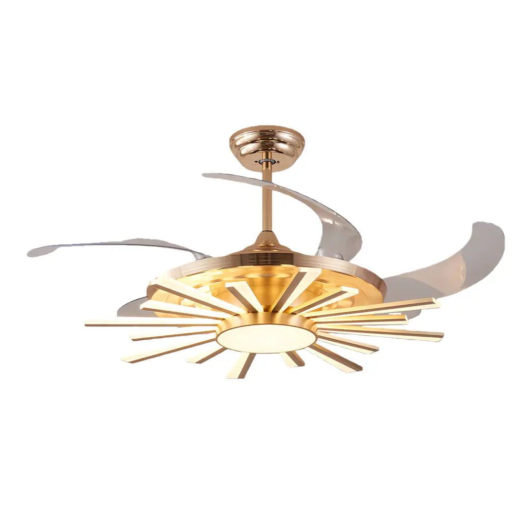 Luxury Multi-Head Iron Body Black Ceiling Fan with Light - Modern Design Luxe
