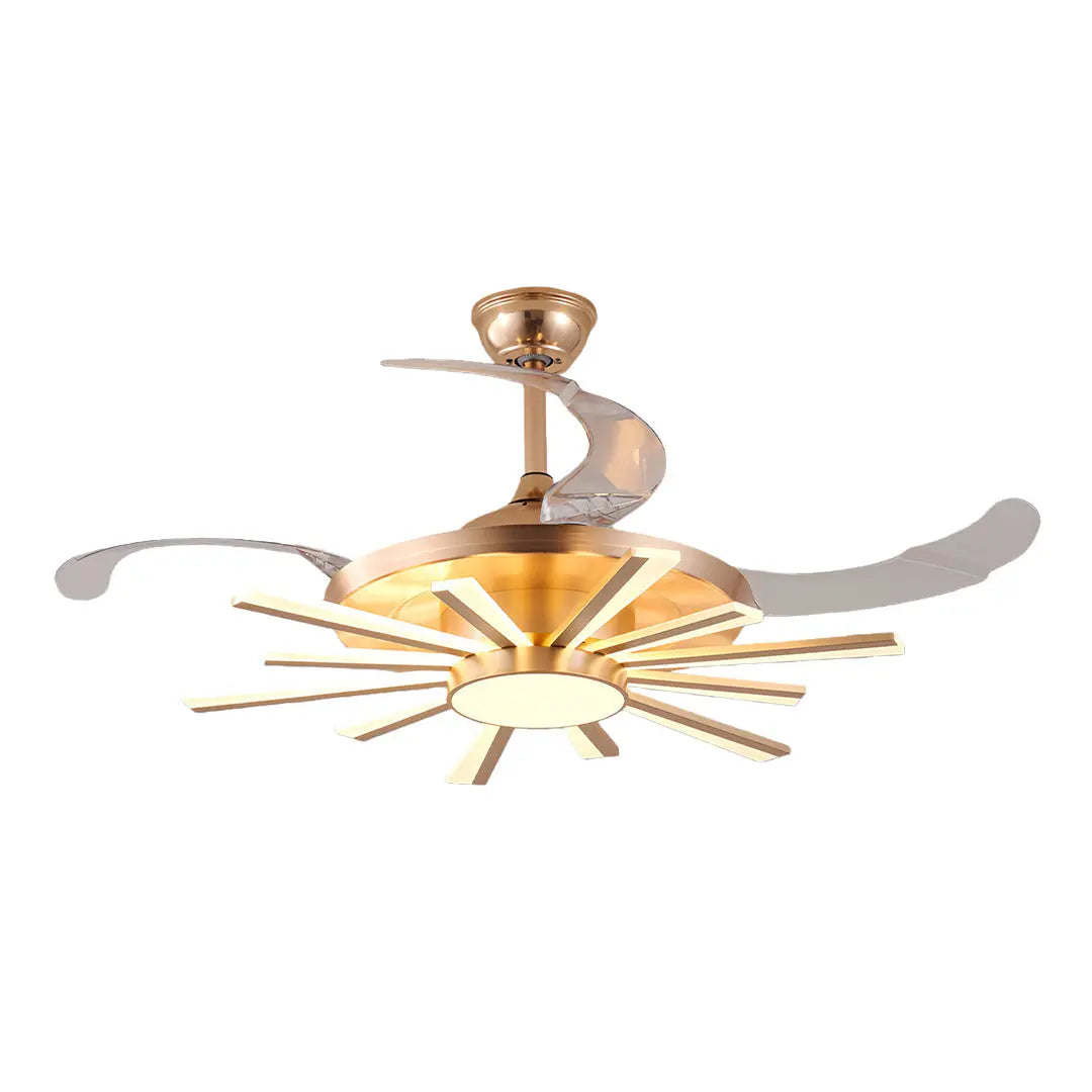 Luxury Multi-Head Iron Body Black Ceiling Fan with Light - Modern Design Luxe