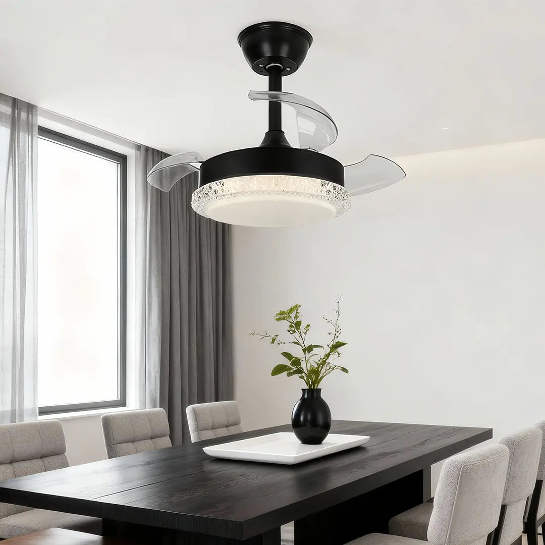 Quiet 3-Blade Flush Mount Ceiling Fan with Light Luxe