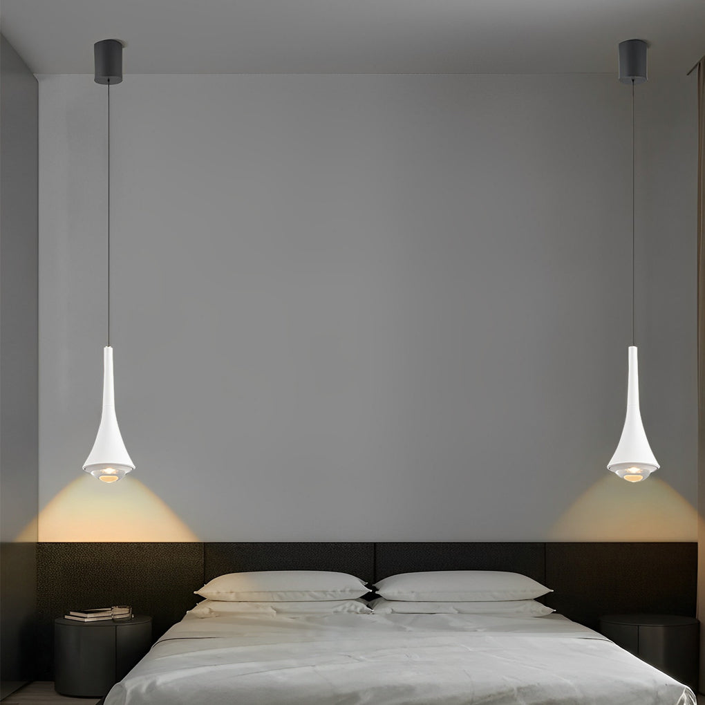 Cone Mini Pendant Light — Aluminum and Glass, 7W LED, 3000K, Adjustable Height, Black / Gold / White