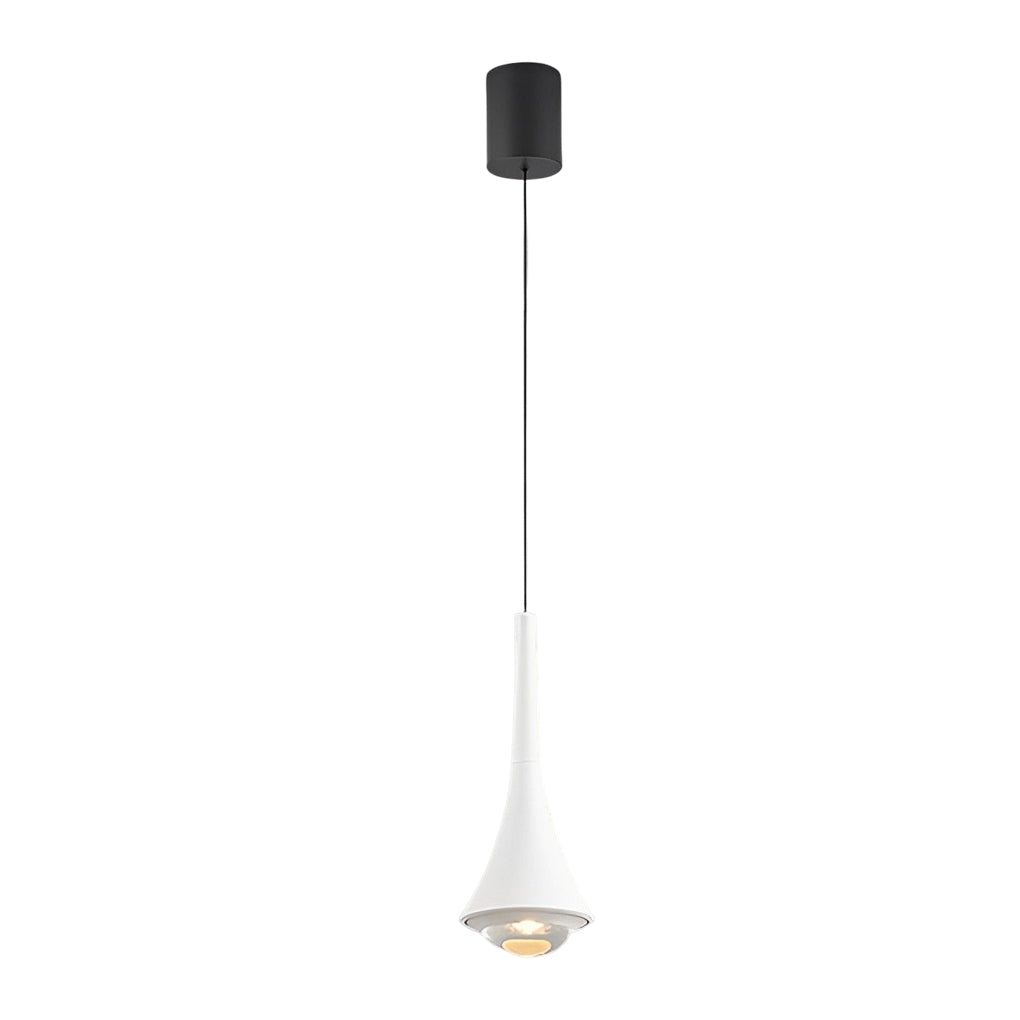 Cone Mini Pendant Light — Aluminum and Glass, 7W LED, 3000K, Adjustable Height, Black / Gold / White