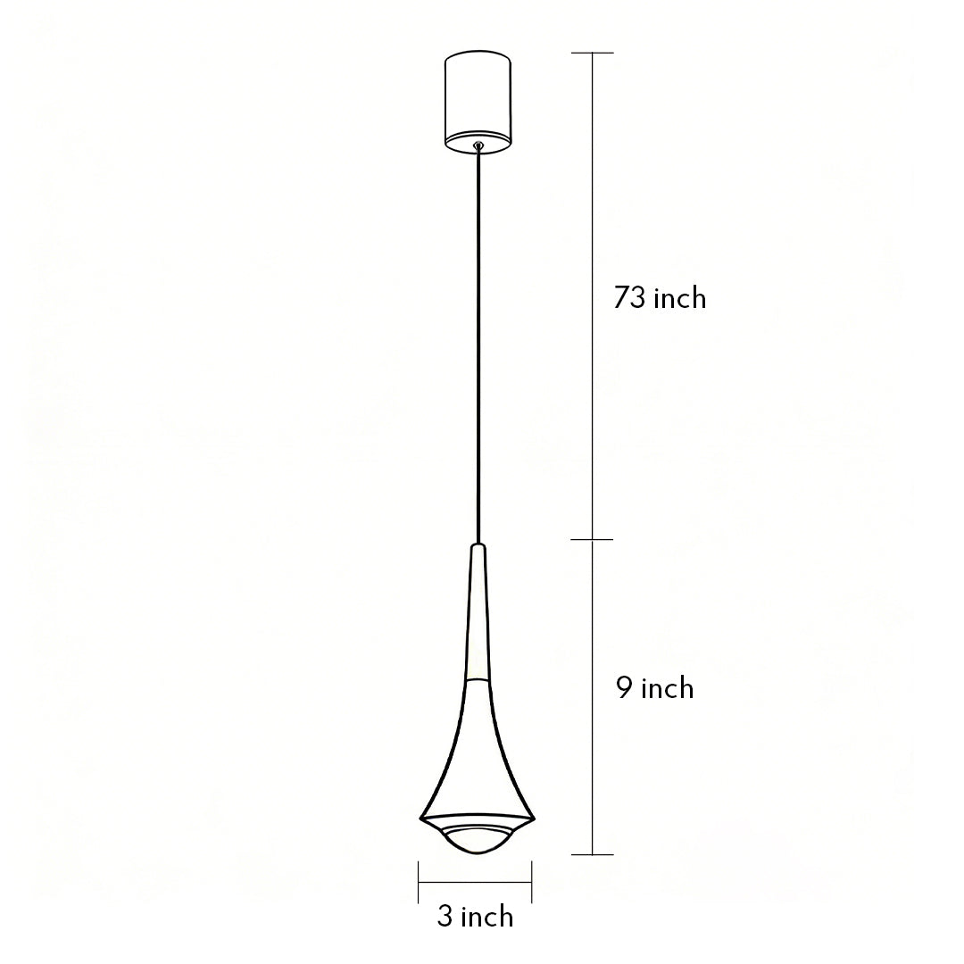Cone Mini Pendant Light — Aluminum and Glass, 7W LED, 3000K, Adjustable Height, Black / Gold / White