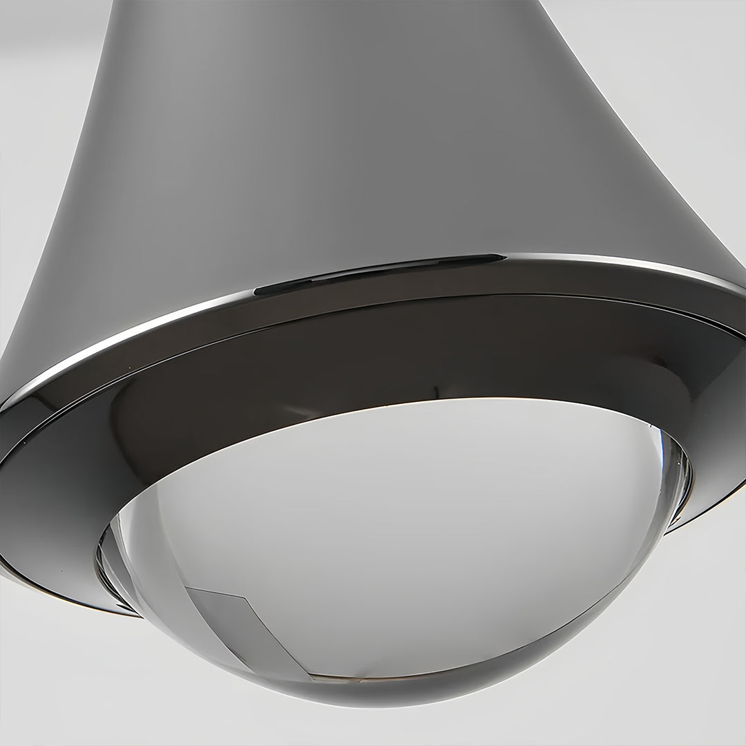 Cone Mini Pendant Light — Aluminum and Glass, 7W LED, 3000K, Adjustable Height, Black / Gold / White