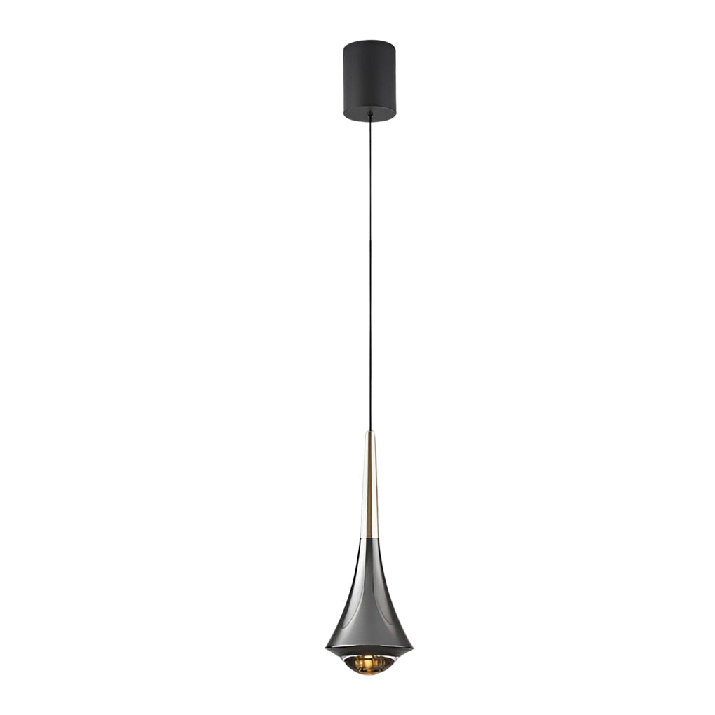 Cone Mini Pendant Light — Aluminum and Glass, 7W LED, 3000K, Adjustable Height, Black / Gold / White