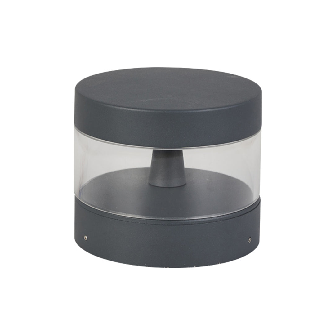 Minimalist Outdoor Bollard Path Light — Sand-Gray Aluminum, 12W LED, 3000K, IP65 Weatherproof