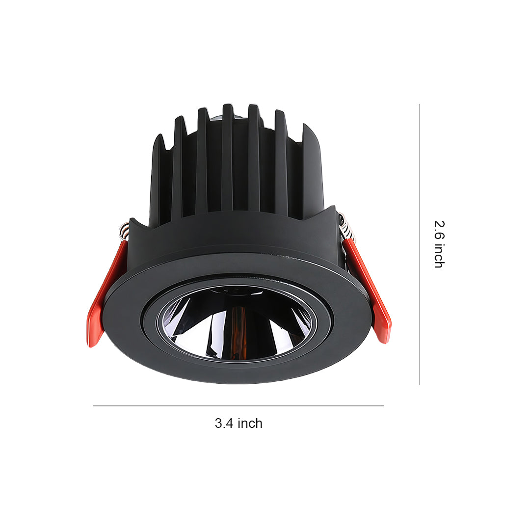 Directional Recessed Downlight — Aluminum, 7W / 10W, 3000K / 4000K / 6000K, Ra90, Anti-Glare, White or Black