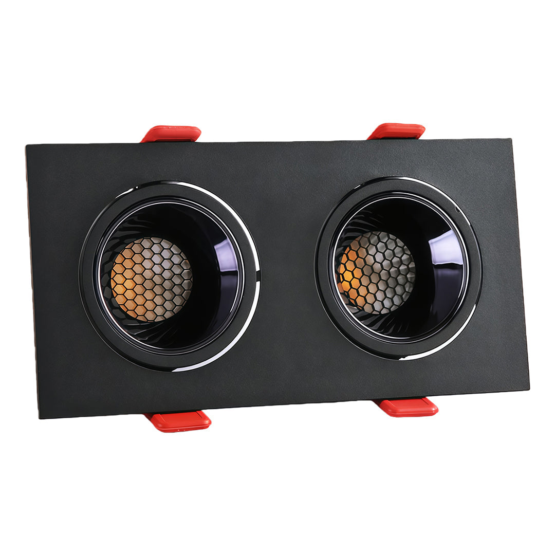 Square Recessed Downlight — Aluminum & Acrylic, LED, 7W–10W, 3000K / 4000K / 6000K, Ra90, Single- or Double-Head