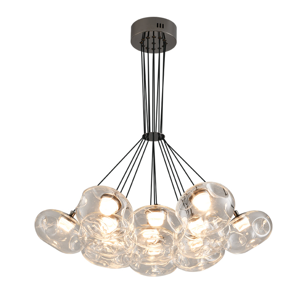 Minimalist Starry Sky LED Chandelier — Stainless Steel and Glass, 7- or 13-Light, Three-Color Dimming, Ra≥97