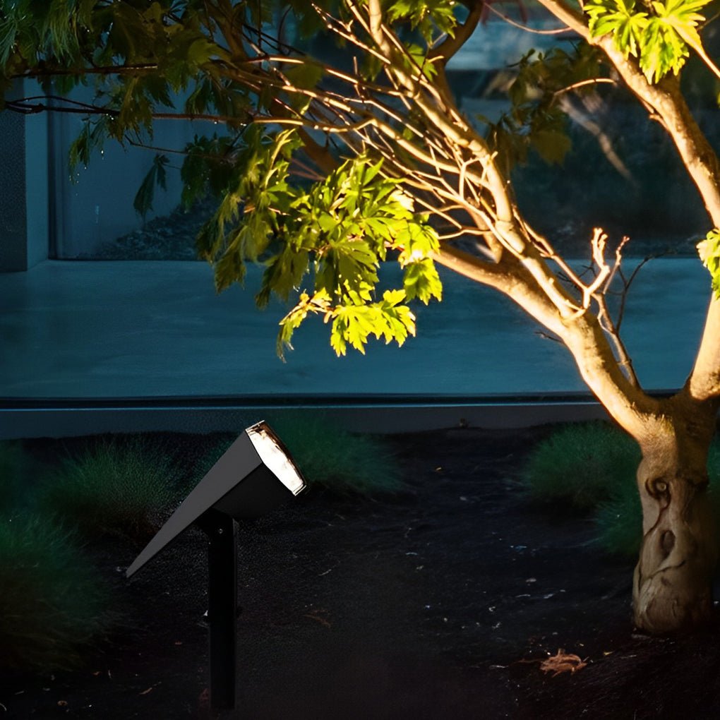 Adjustable-Angle Solar Flood Spike Spotlight — Die-Cast Aluminum, LED, Warm White / RGB, IP65 Weatherproof