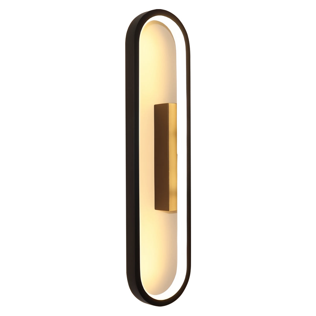 Minimalist Oval Ambient Wall Sconce — Aluminum, Silicone Shade, 19W LED 3000K, 15.75" Height
