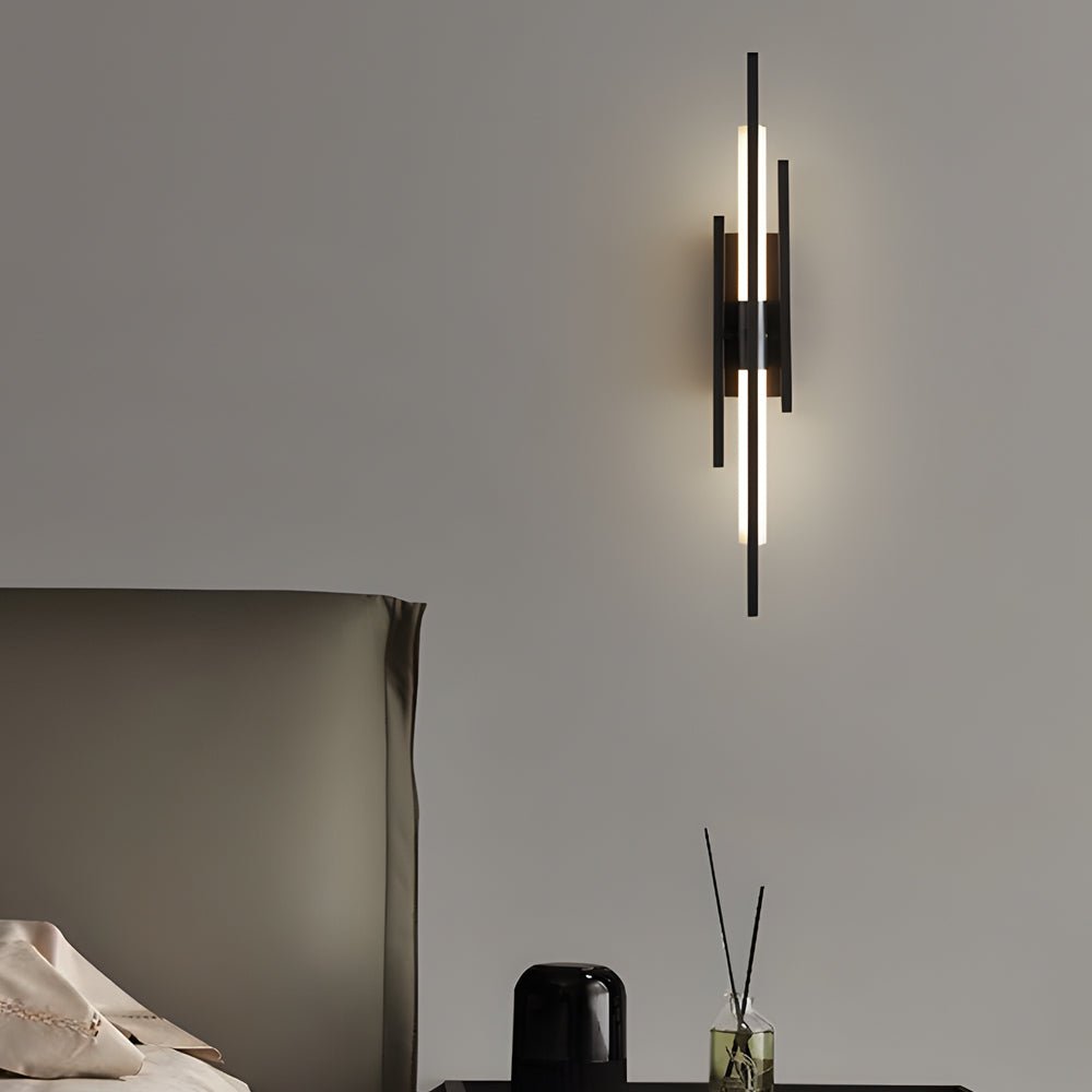 Modern Linear Wall Sconce — Black, Gold, or Copper Iron and Acrylic, LED, 3000K / 4000K / 6000K, Hardwired