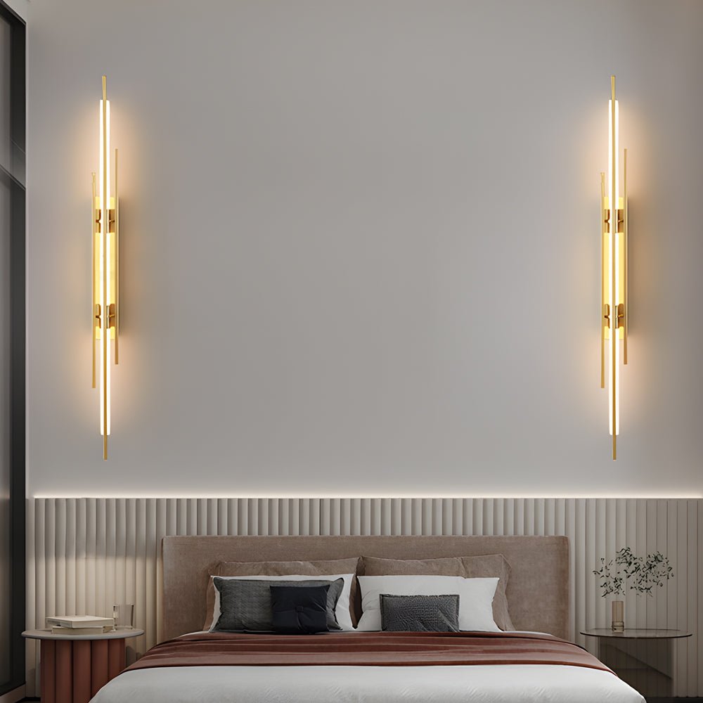 Modern Linear Wall Sconce — Black, Gold, or Copper Iron and Acrylic, LED, 3000K / 4000K / 6000K, Hardwired