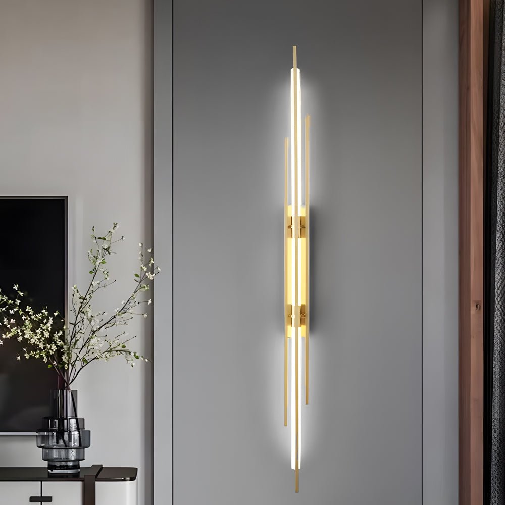 Modern Linear Wall Sconce — Black, Gold, or Copper Iron and Acrylic, LED, 3000K / 4000K / 6000K, Hardwired