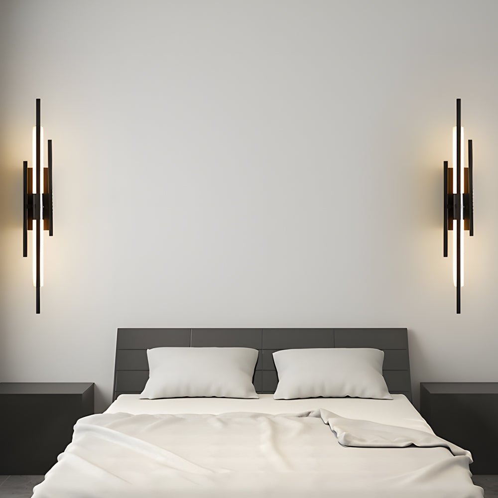 Modern Linear Wall Sconce — Black, Gold, or Copper Iron and Acrylic, LED, 3000K / 4000K / 6000K, Hardwired