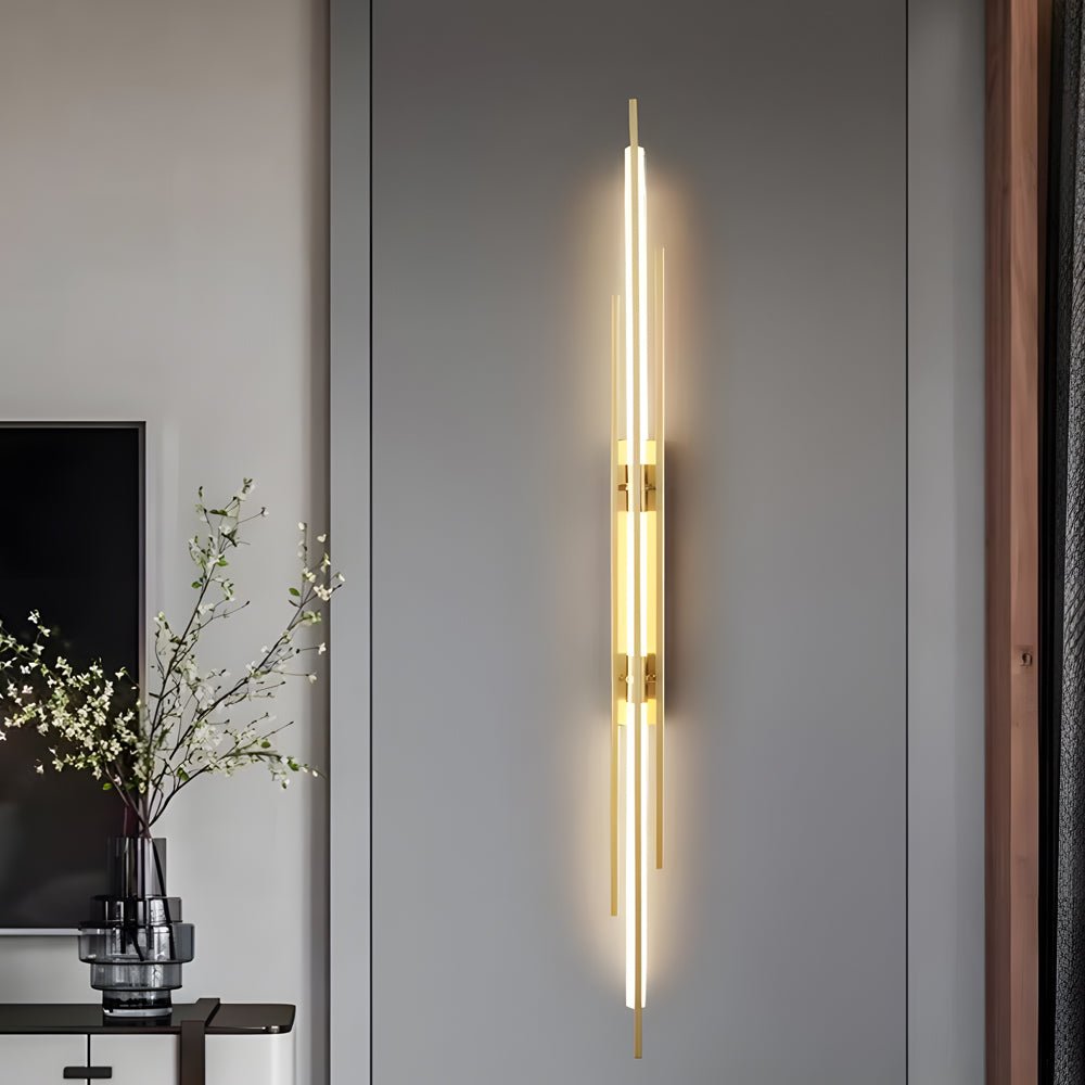 Modern Linear Wall Sconce — Black, Gold, or Copper Iron and Acrylic, LED, 3000K / 4000K / 6000K, Hardwired