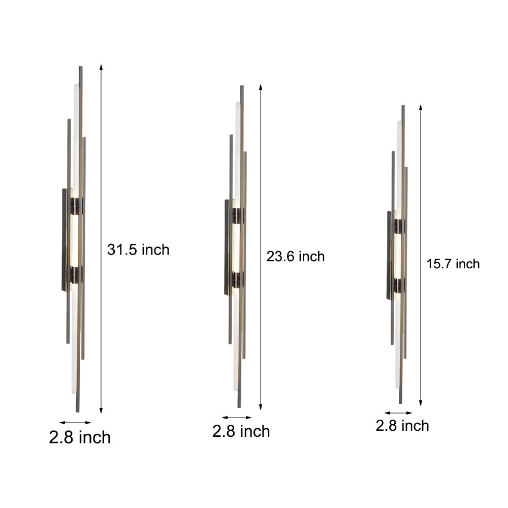 Modern Linear Wall Sconce — Black, Gold, or Copper Iron and Acrylic, LED, 3000K / 4000K / 6000K, Hardwired