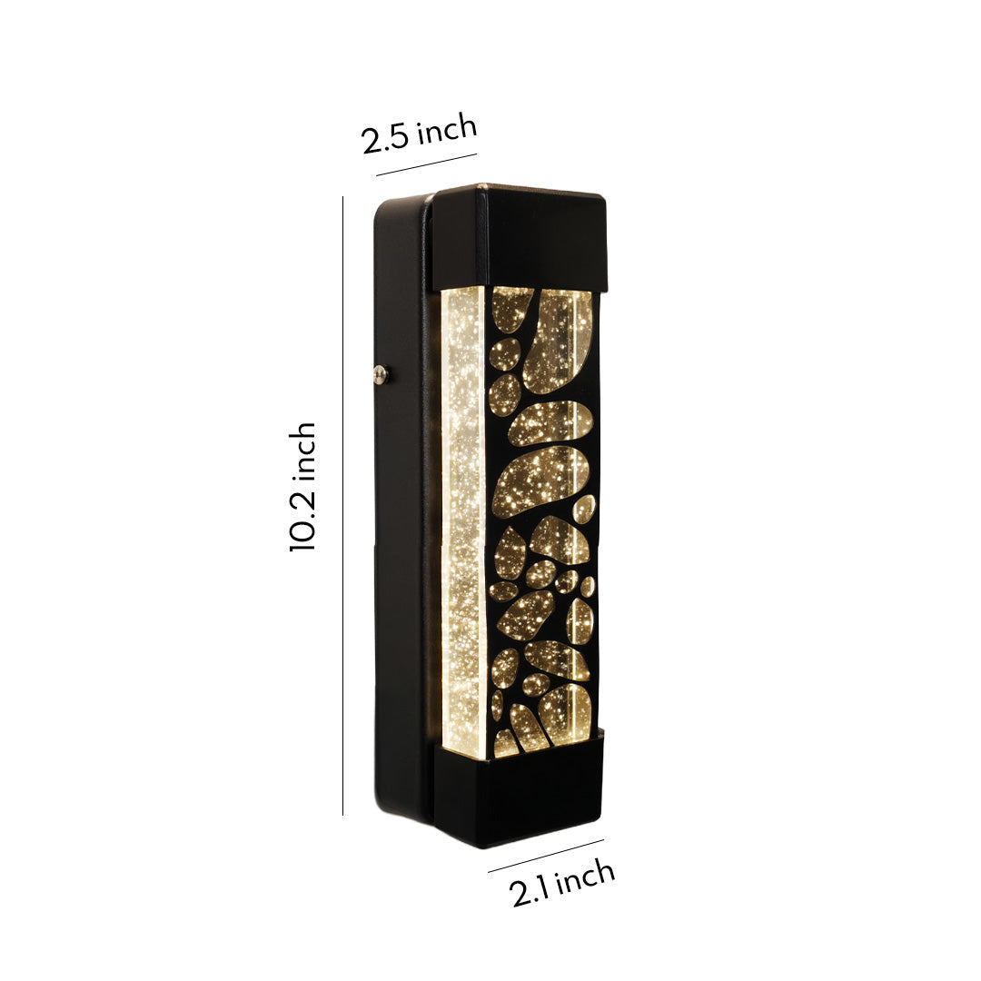 Outdoor Waterproof LED Linear Wall Light with Crystal Design