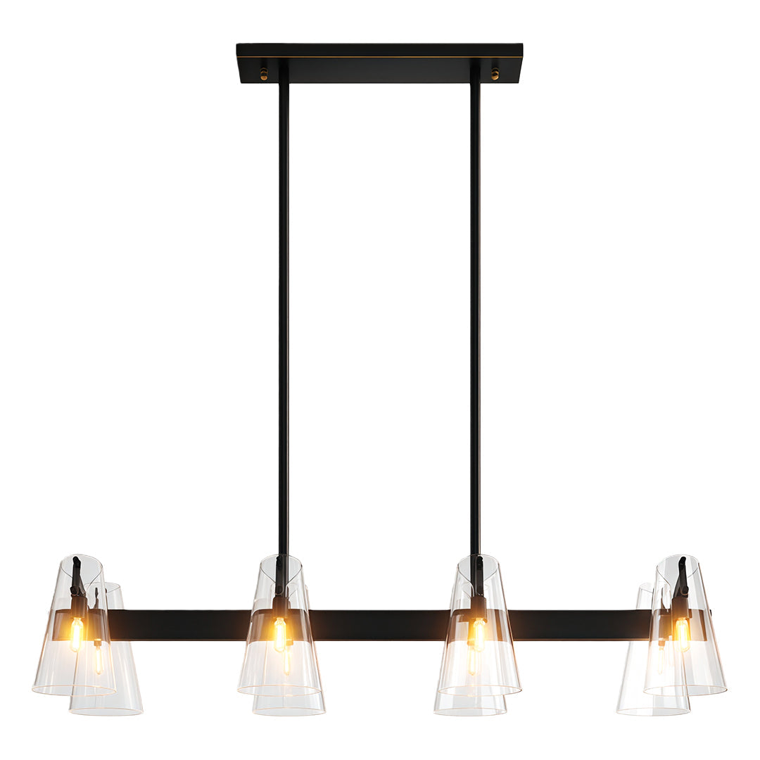 Modern Cluster Chandelier — All-Copper Frame, Acrylic Shade, G9, 6- or 8-Light, Copper / Chrome / Black