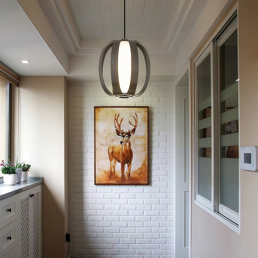 Minimalist Lantern Pendant Light — Aluminum & Acrylic, 15W LED, 4000K, Adjustable Chain