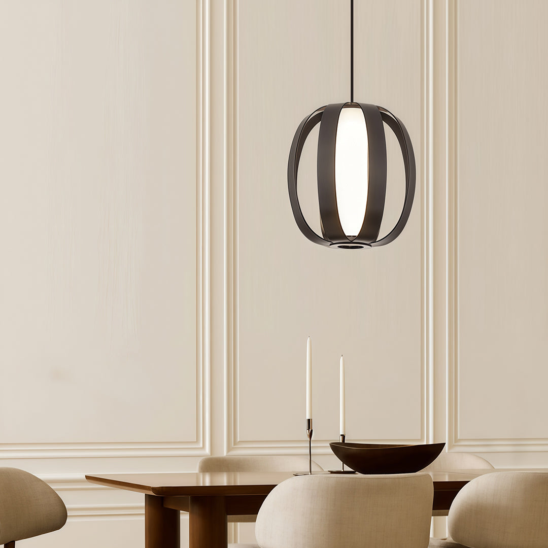 Minimalist Lantern Pendant Light — Aluminum & Acrylic, 15W LED, 4000K, Adjustable Chain