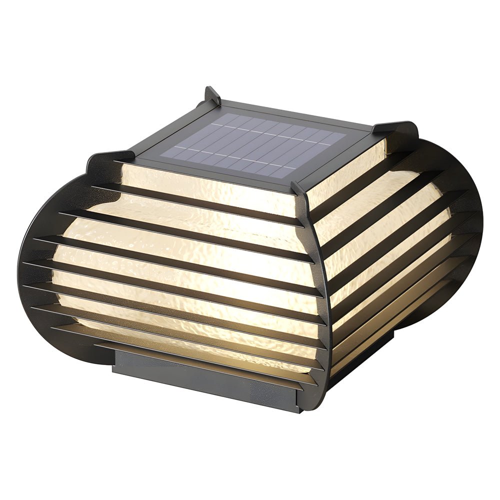 Black Lattice Outdoor Post & Pier Mount Light — Stainless Steel, Solar / Hardwired, IP65, 3000K