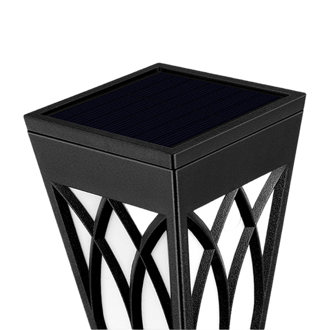 Flame-Flicker Solar Path Light — Aluminum, LED, IP55 Weatherproof, Dusk-to-Dawn