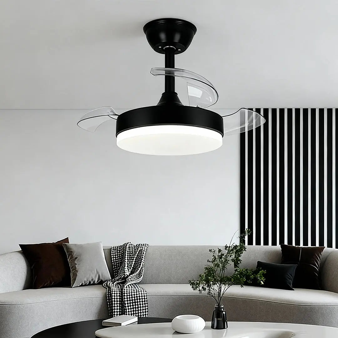 Silent Motor LED Ceiling Fans with Lights and Stepless Dimming Luxe