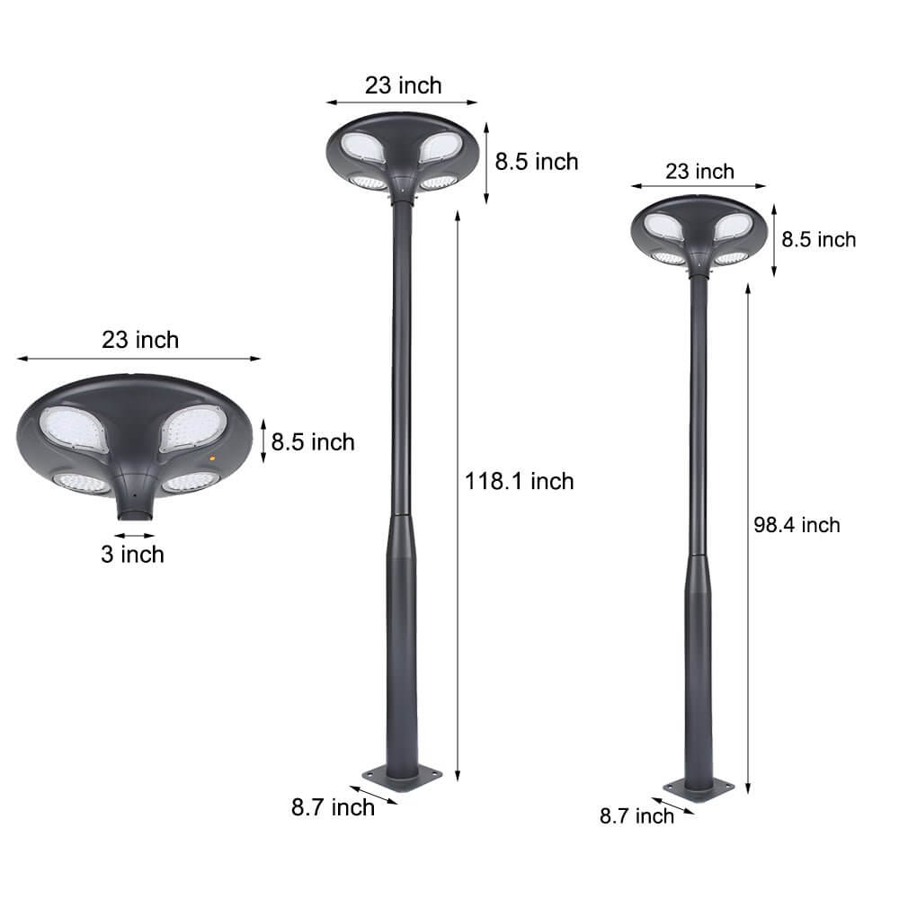 black led solar street light lamp post for outdoor use