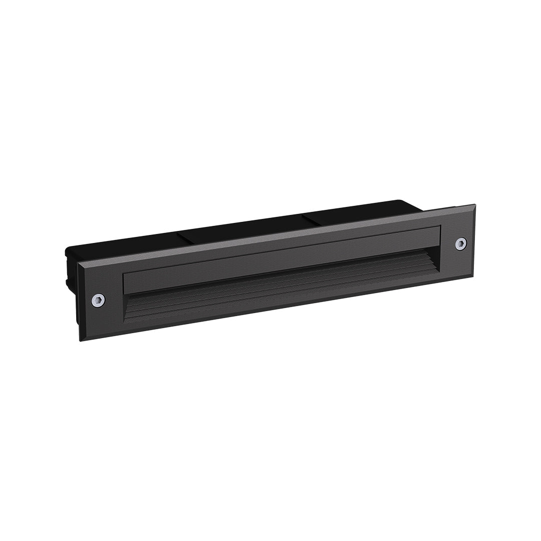 Minimalist Linear LED Step Light — Black Aluminum, 5W OSRAM, 3000K, IP65 Weatherproof, Hardwired