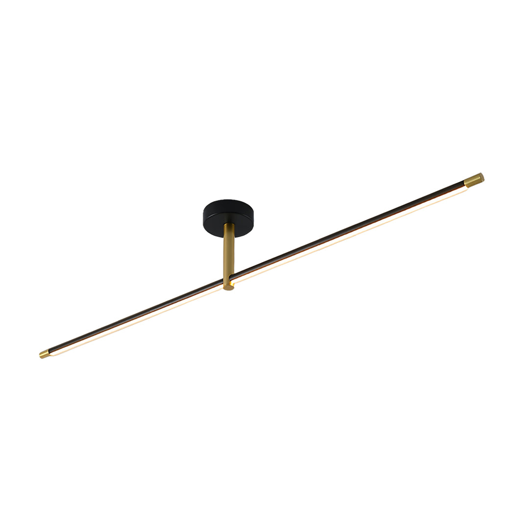 Minimalist Linear Semi-Flush Mount — Aluminum & Wrought Iron, Acrylic Shade, 12W–24W LED, 68cm–128cm